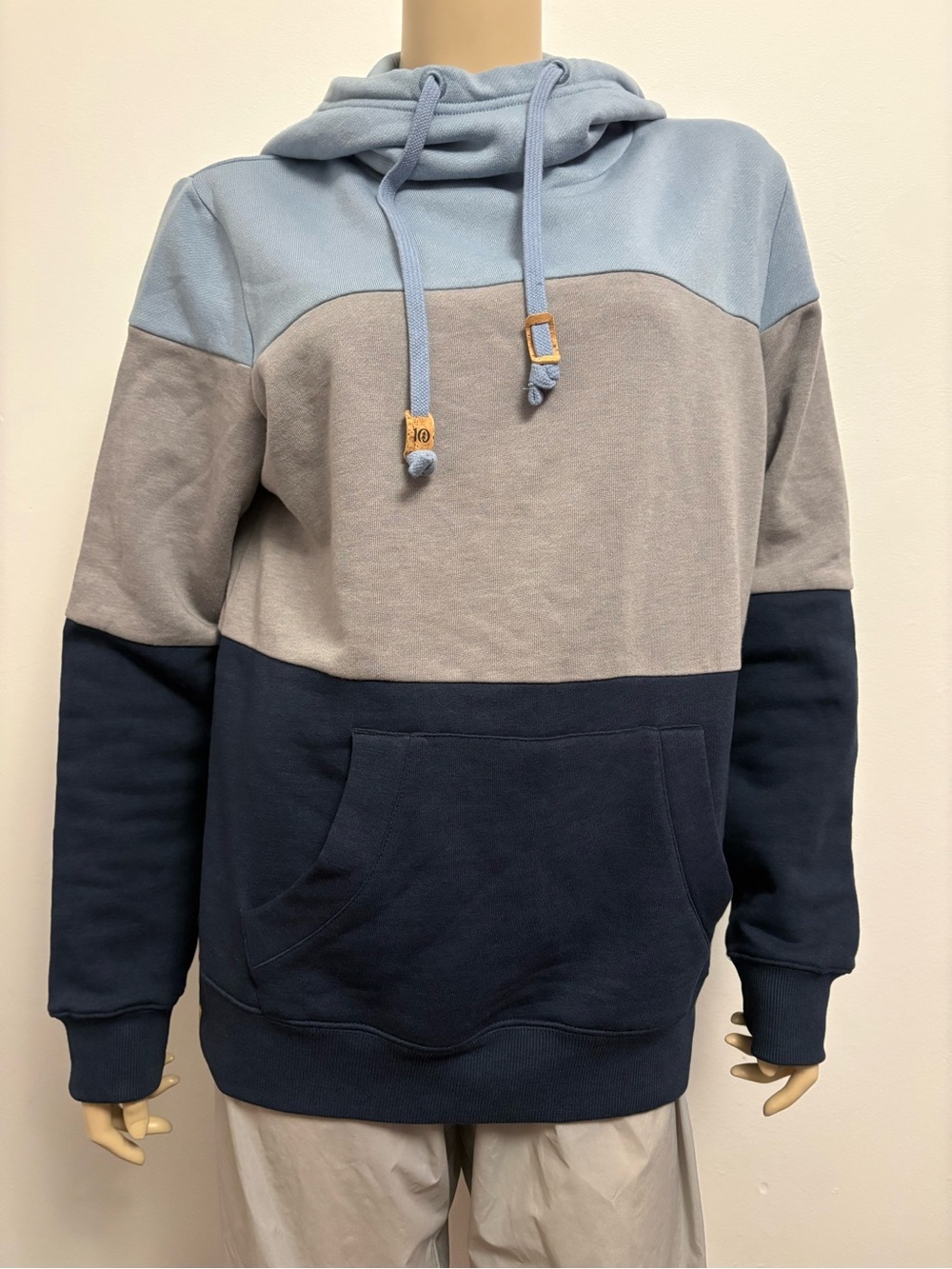 Tentree TreeFleece Blocked Banshee Hoodie Cowl Neck, Womenโs Sz L.